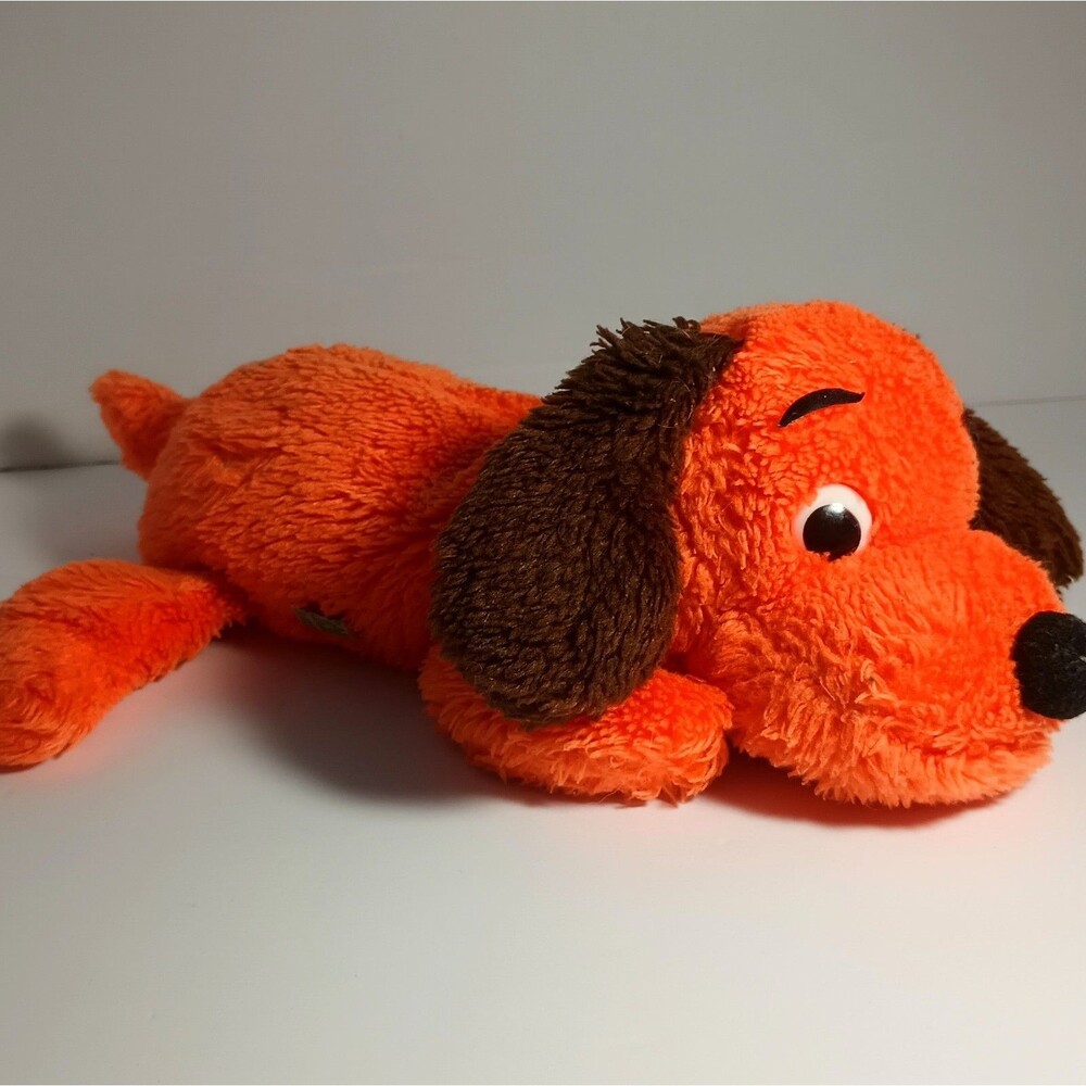 Vintage R. Dakin Rare Orange "Drooper" Puppy Dog Plush ~ Nut Shell Filling Korea - Picture 3 of 7